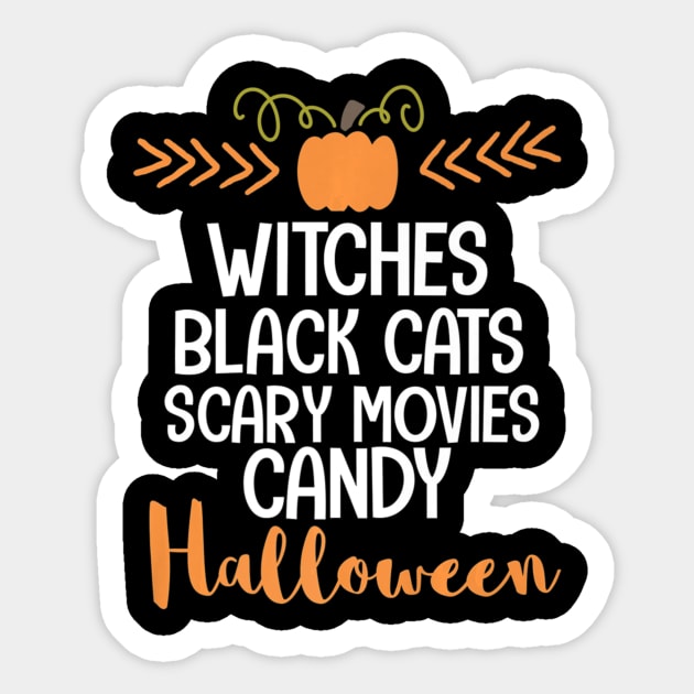 witches black cats scary movies candy halloween lover Sticker by MarrinerAlex